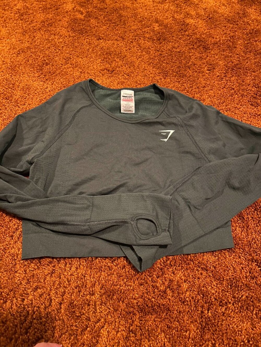 GYMSHARK green long sleeve cropped